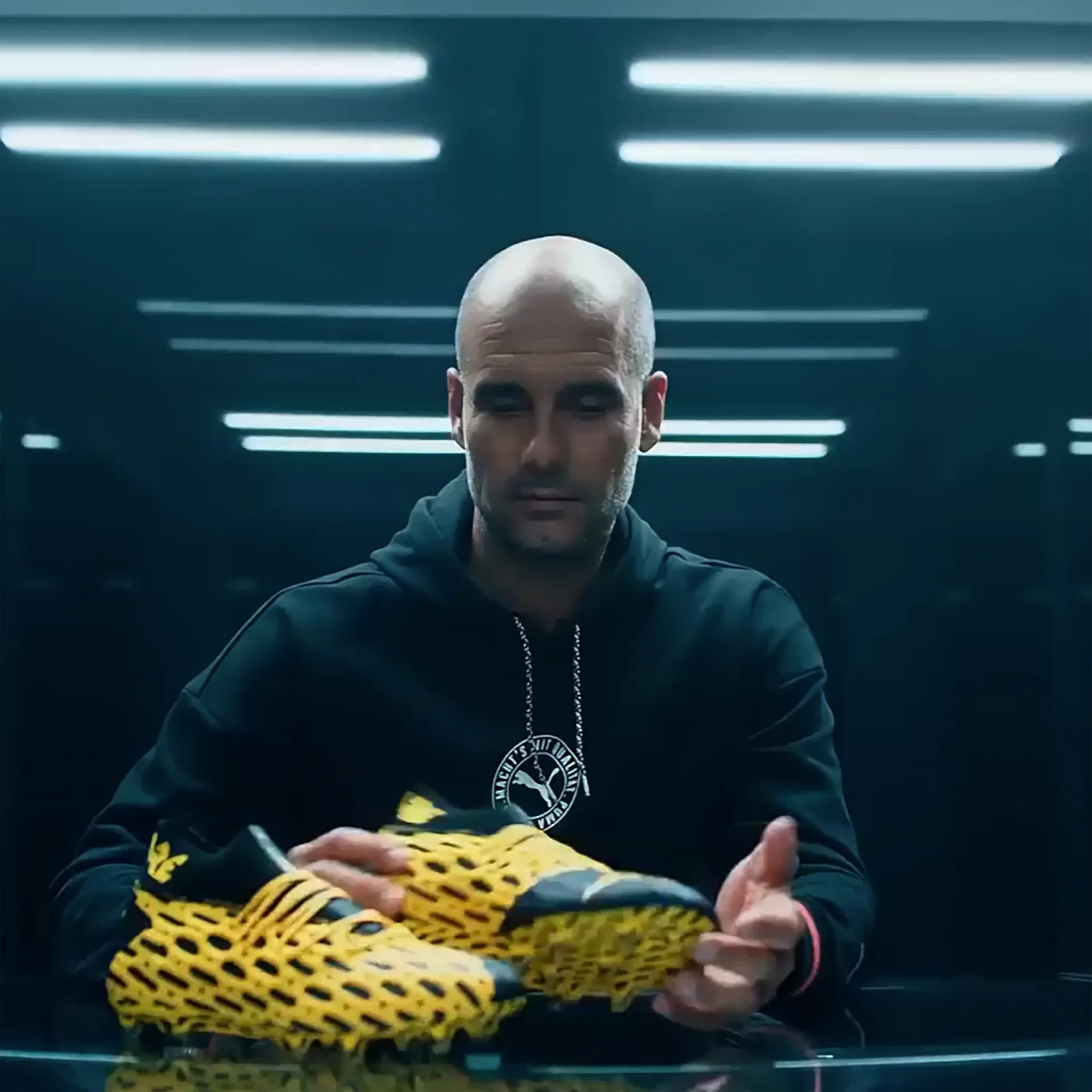 Still from animated commercial project for PUMA Be the Spark, featuring Marco Reus in a surreal 3D visual moment created by Marco Mori